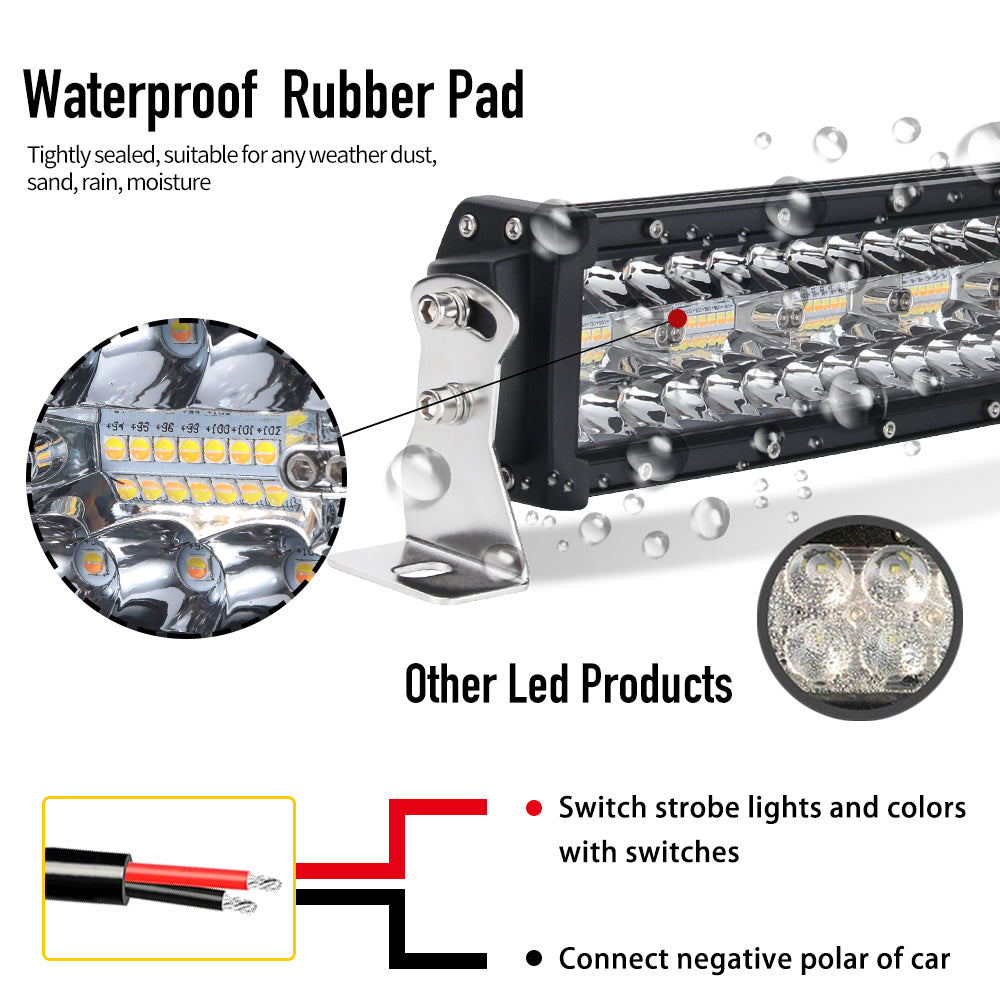 400W Waterproof 4X4 12 Volt 22inch LED Light Bar for Auto Lighting