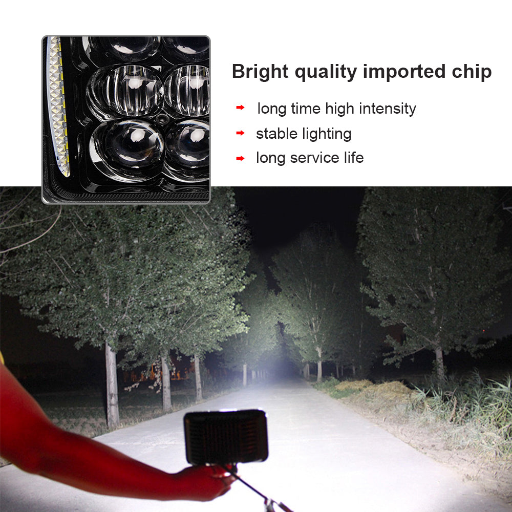 CO LIGHT 4x6 Inch Rectangular Dual Beam Headlights - 5D Lens/Sides DRL (Kit/2pcs)