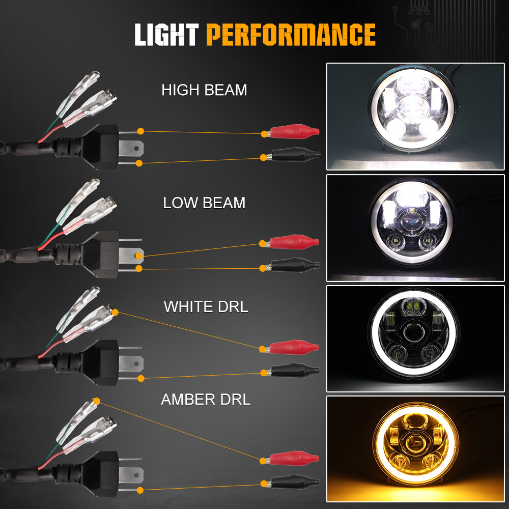 CO LIGHT 5.75" Hi-Lo Beam Faro LED sellado con anillo de halo