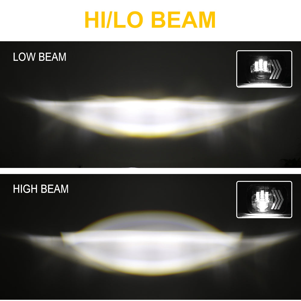 CO LIGHT 5x7 Inch Dual Beam Headlights - Dual Color DRL/Signal/Warning Lights (Kit/2pcs)