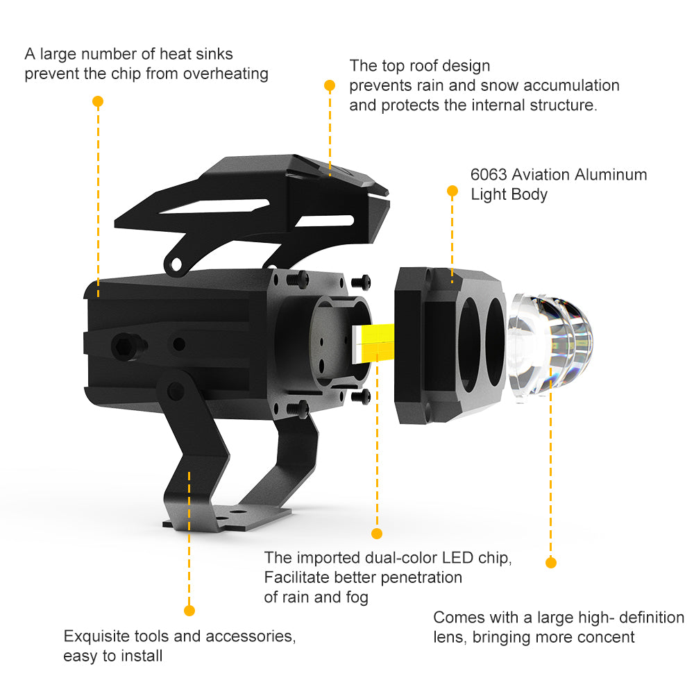 3 Inch Bulge C Series Mini Auxiliary Headlights/Fog Lights