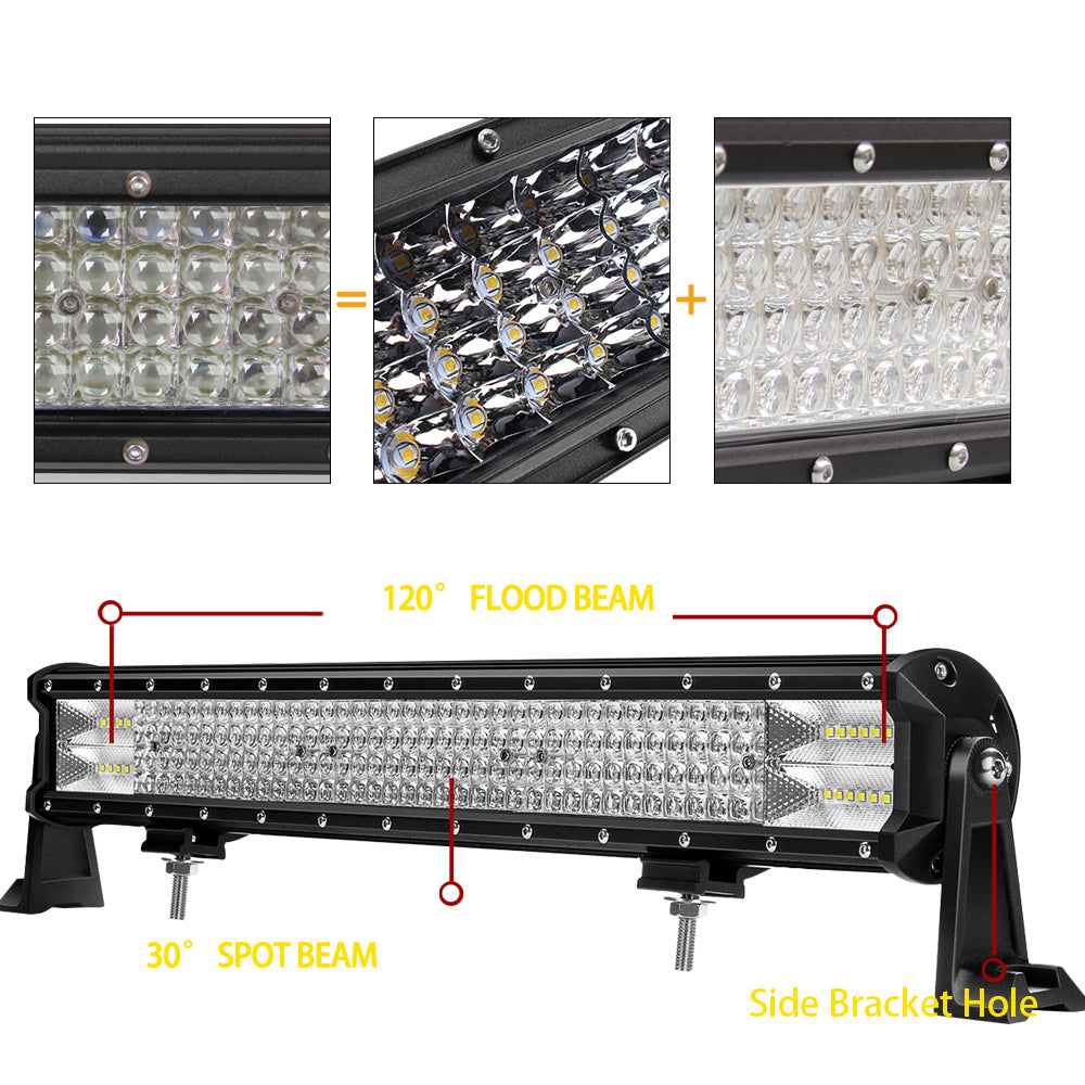 Serie D43 20-44 pulgadas Lente 6D 2 tipos de soporte Barras de luz LED de haz combinado