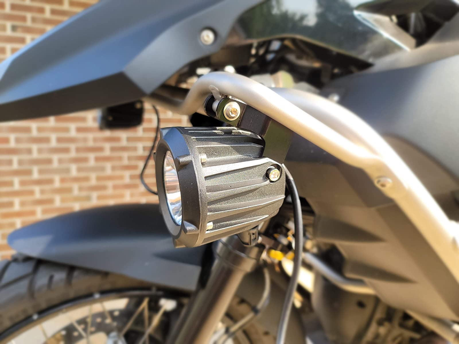 R2 Series Round Driving Light On Motorcycle