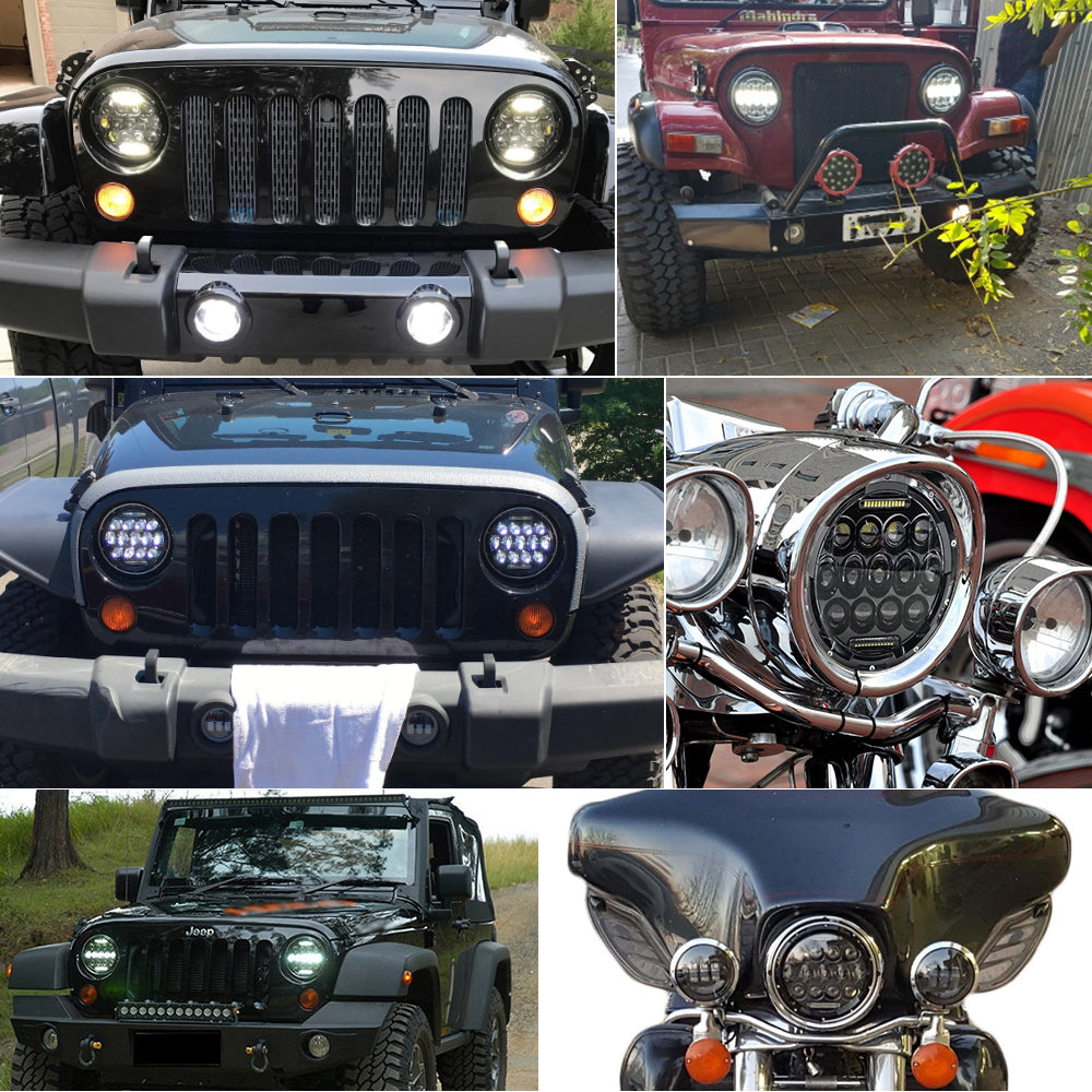 Colight 7 Inch High Density Dual Beam/White DRL LED Headlight