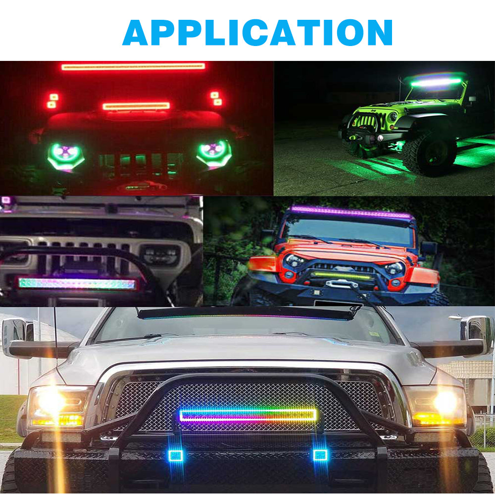 22 Inch 5D Projector Remote Control RGB Dual Row Led Light Bar