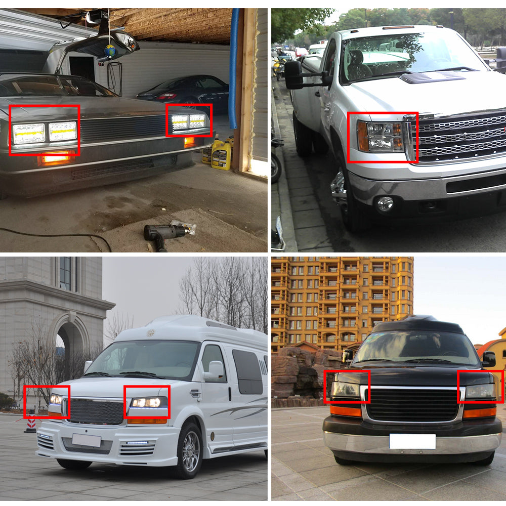 New In Colight 4x6 Inch Square Dual Beam Headlights- DRL/Warning Lights (Kit/2pcs)