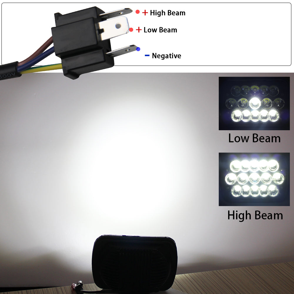 CO LIGHT 5x7 Inch Rectangular High/Low Beam Tri-Row LEDs Headlights (Kit/2pcs)