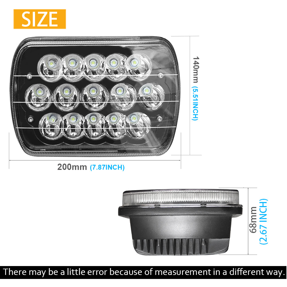 CO LIGHT 5x7 Zoll Rechteckige Fern-/Abblendlicht Dreireihige LED-Scheinwerfer (Kit/2 Stück)
