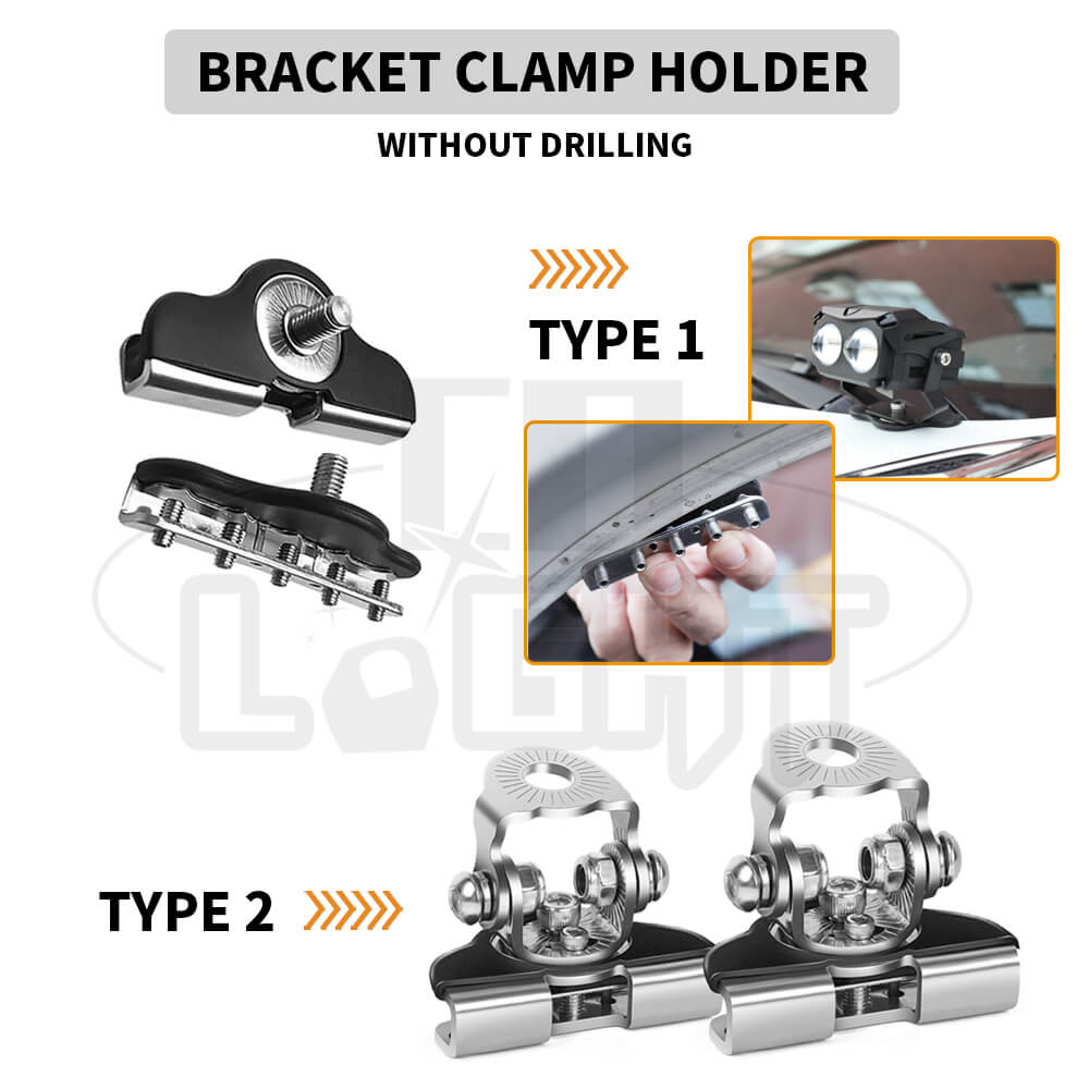 Hood Clamp Holder Universial Ditch Light Mounting Brackets