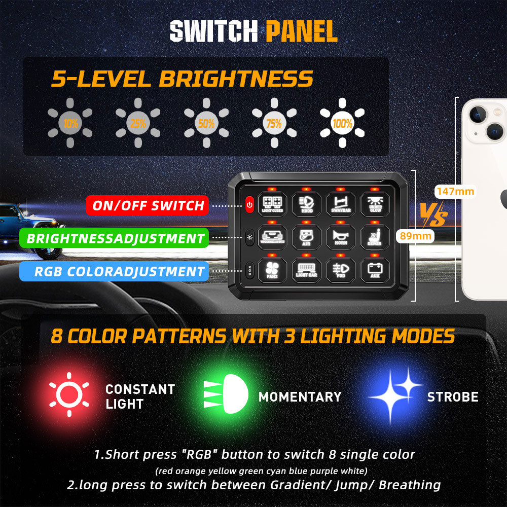 New 12 Gang RGB Switch Panel System