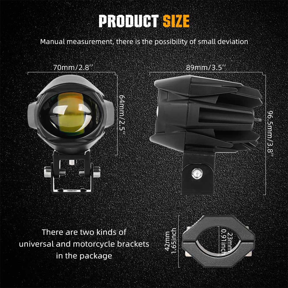 COLIGHT 3inch MF Series Dual Beam Dual Color Motorcycle Bumper Lights