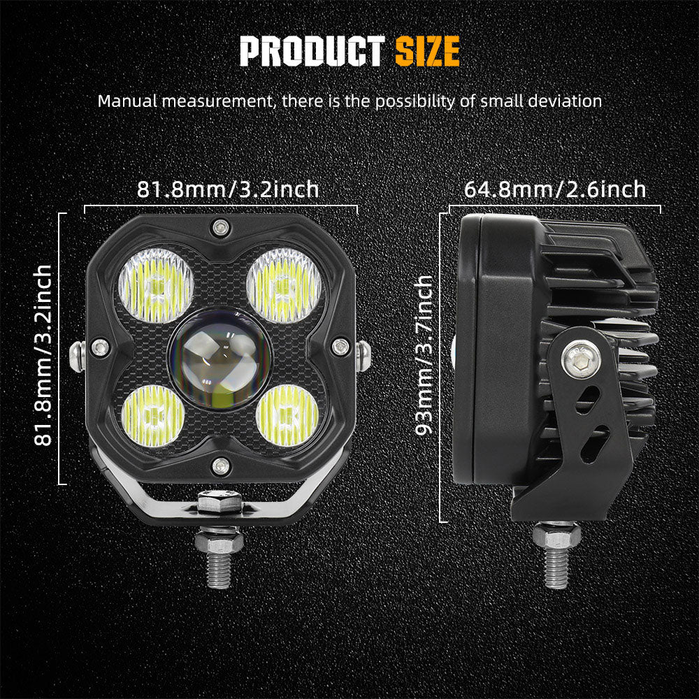 COLIGHT®3inch HD Series White Combo Beam LED Ditch Lights