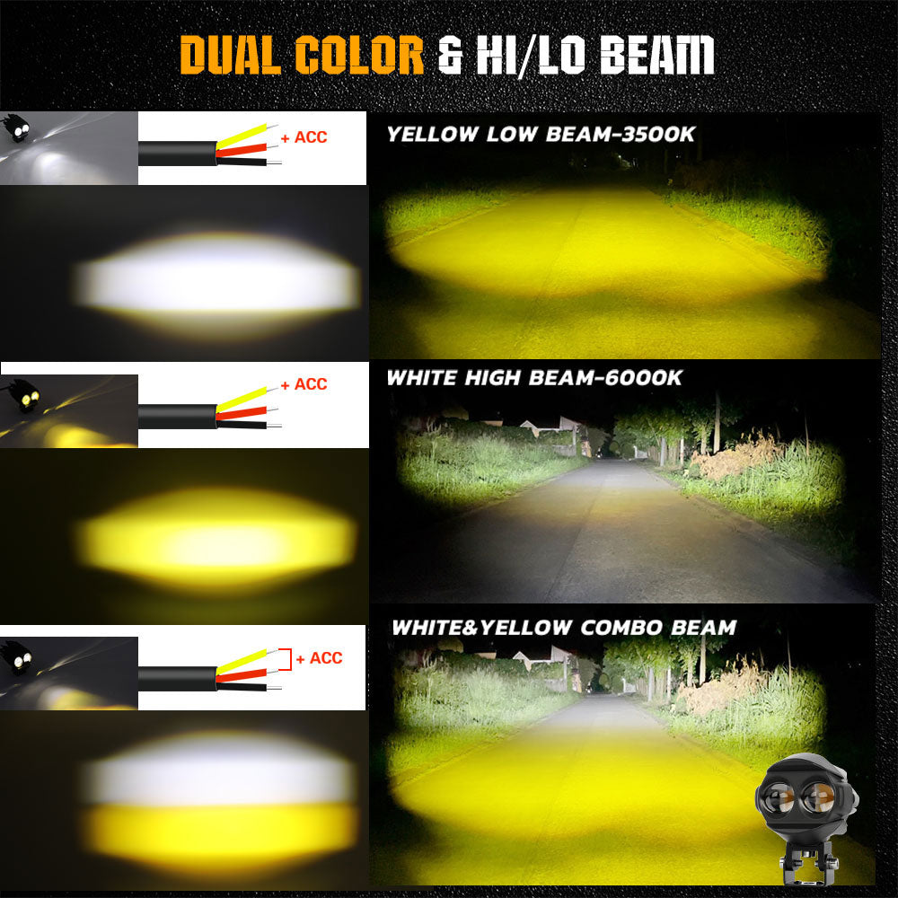 COLIGHT 3inch MF2 Series Dual Beam Dual Color Motorcycle Lights(Set/2pcs)