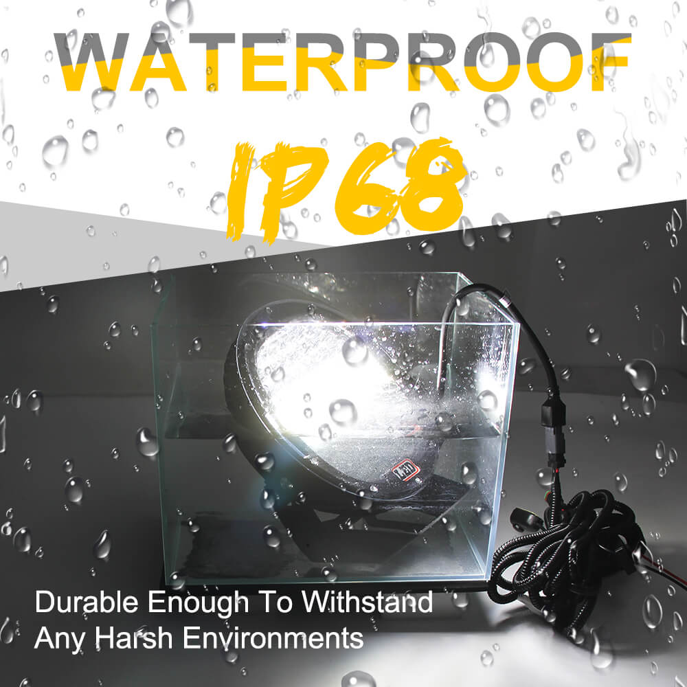 COLIGHT 9 Inch 256W Round Red White Combo Beam LED Driving Light ip68 waterproof rated