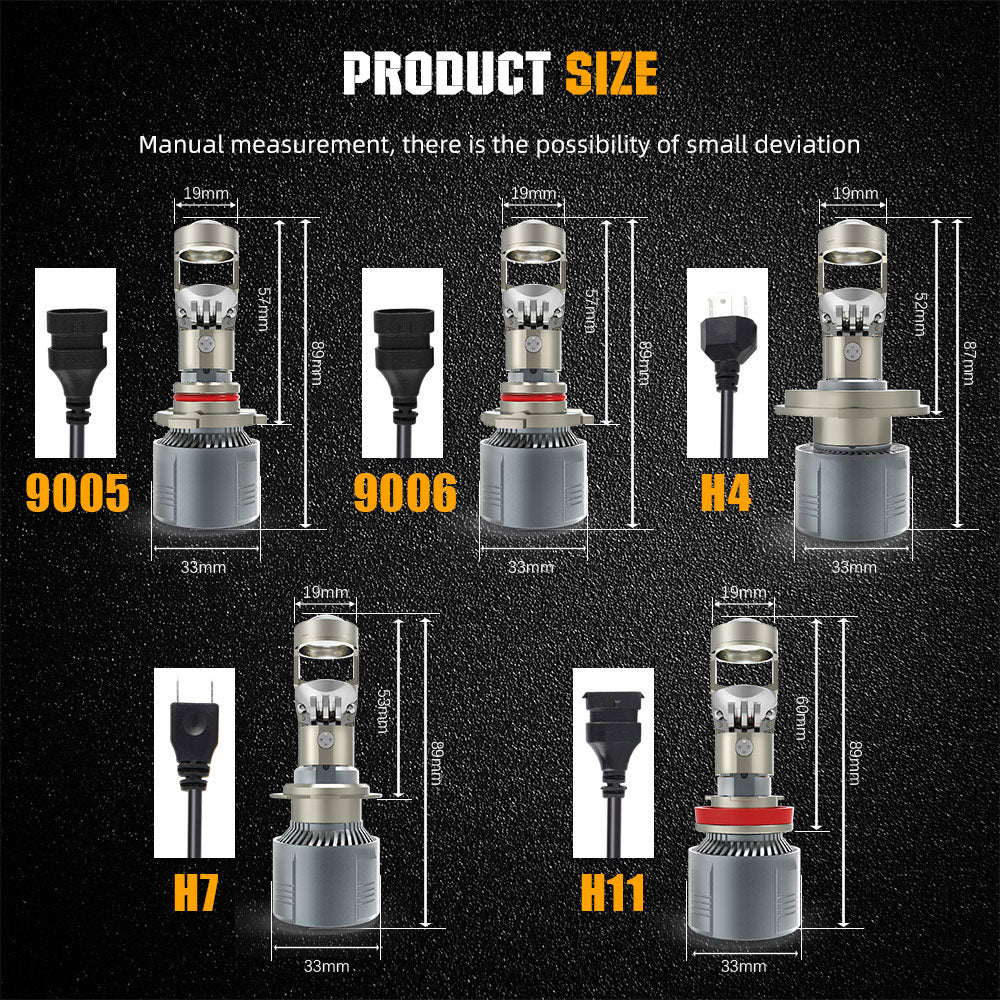 H7 Led Proyector 220000lm Mini Len Auto 9005 Hb3 9006 Hb4 H8 - Temu Mexico