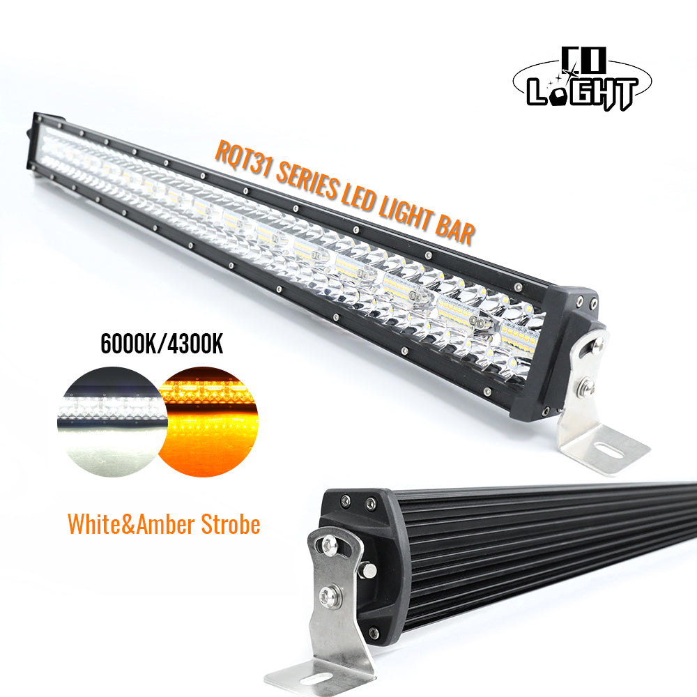 RQT31 Series 22-50 Inch Tri-Row Dual Color Strobe Combo LED Light Bars