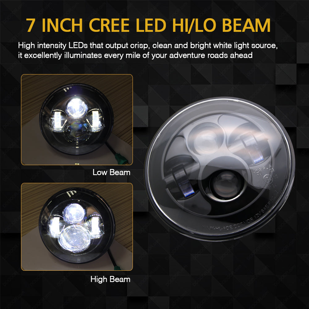 CO LIGHT Inch DOT SAE E9 Marked Black Sealed Headlight
