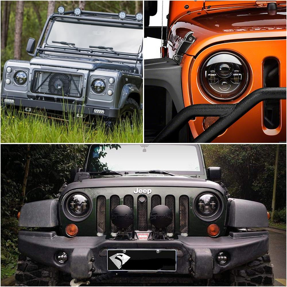 Colight 7" DOT SAE ADR Marked Black LED Headlamps