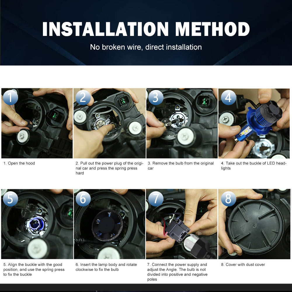 K5 CSP LED Headlight Bulbs Fan Cooling