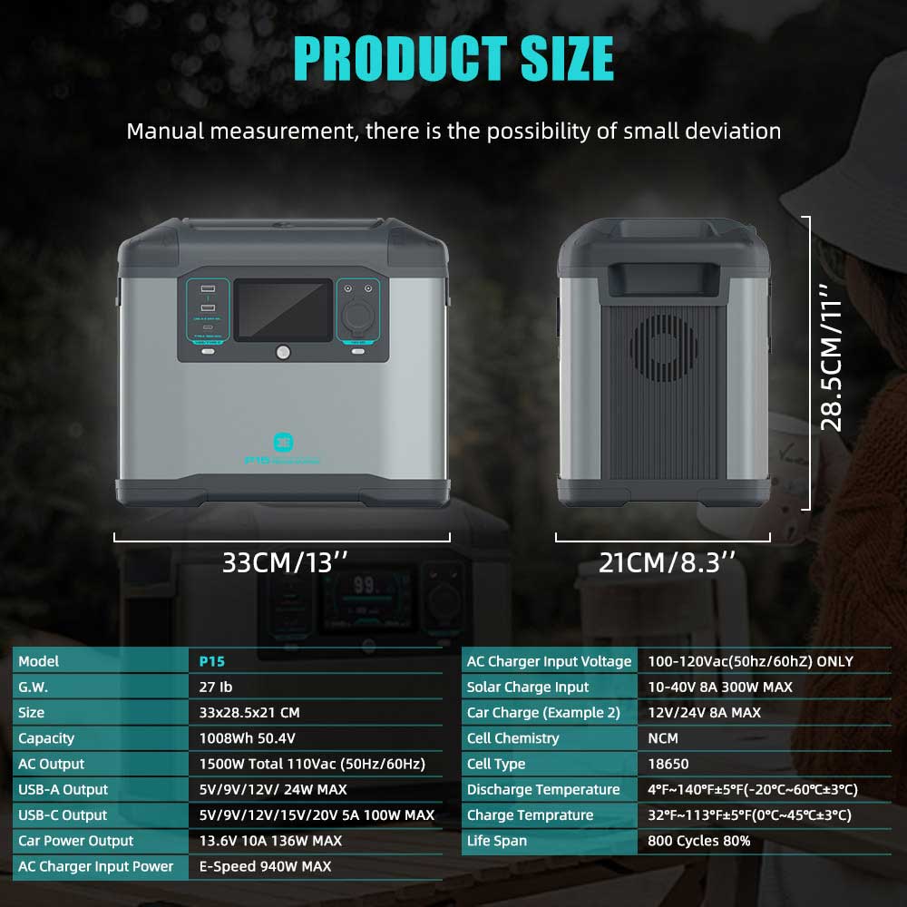 Portable Power Station P15 Series 1500W