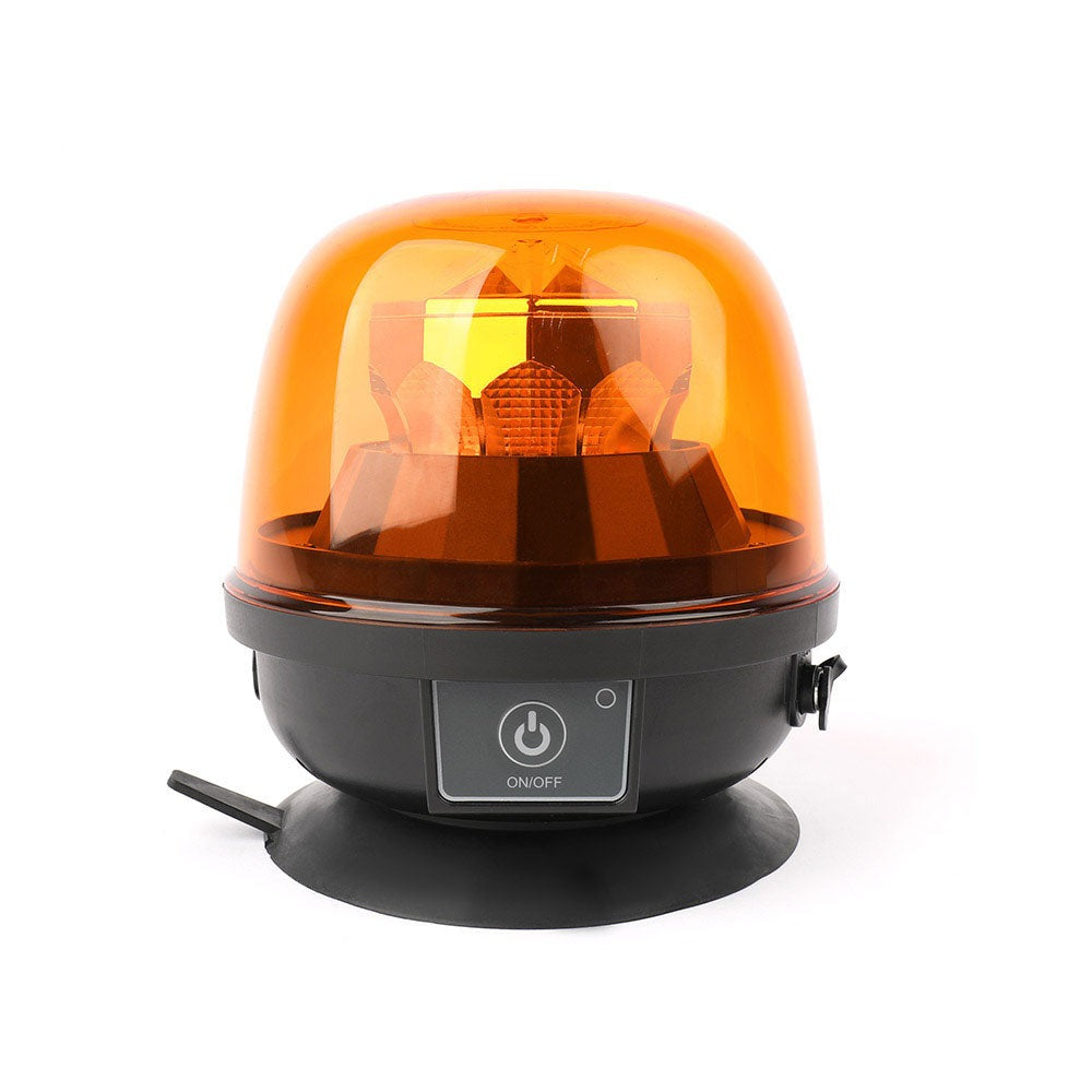 Portable Amber Flashing Beacon Light With Rechargeable Wireless and Magnetic Base