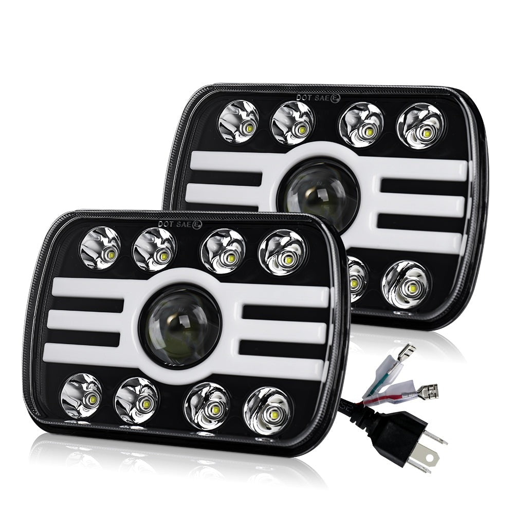 CO LIGHT 5x7 Zoll Dual Beam Scheinwerfer - Weißes DRL/Amber Signallicht (Kit/2 Stück)