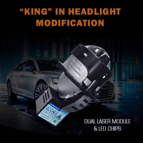 3" Dual Laser Module&Led R8 Projector Headlights