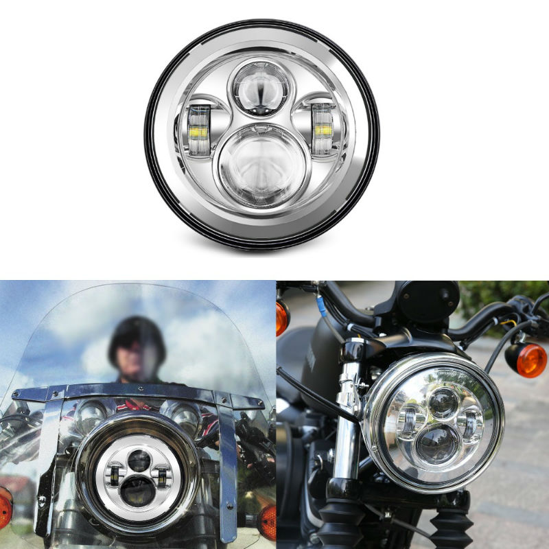 KIT SCHEINWERFER UND ZUSATZLEUCHTEN CHROM EU ZULASSUNG FÜR MOTORRAD UND  HARLEY DAVIDSON